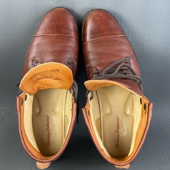 TOMMY BAHAMA MENS Leather brown BOOTS size 10.5 - Picture 6 of 8